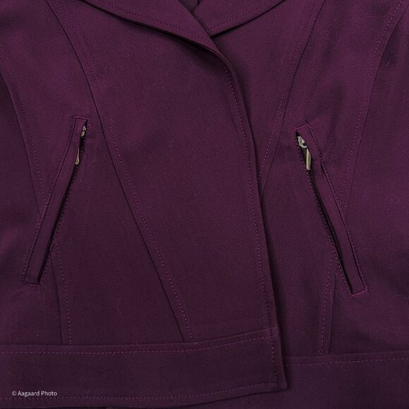 WHBM Stitched Shoulder Open Front Semi-Cropped Moto Blazer Skirt Set Size 10 - Picture 5 of 15